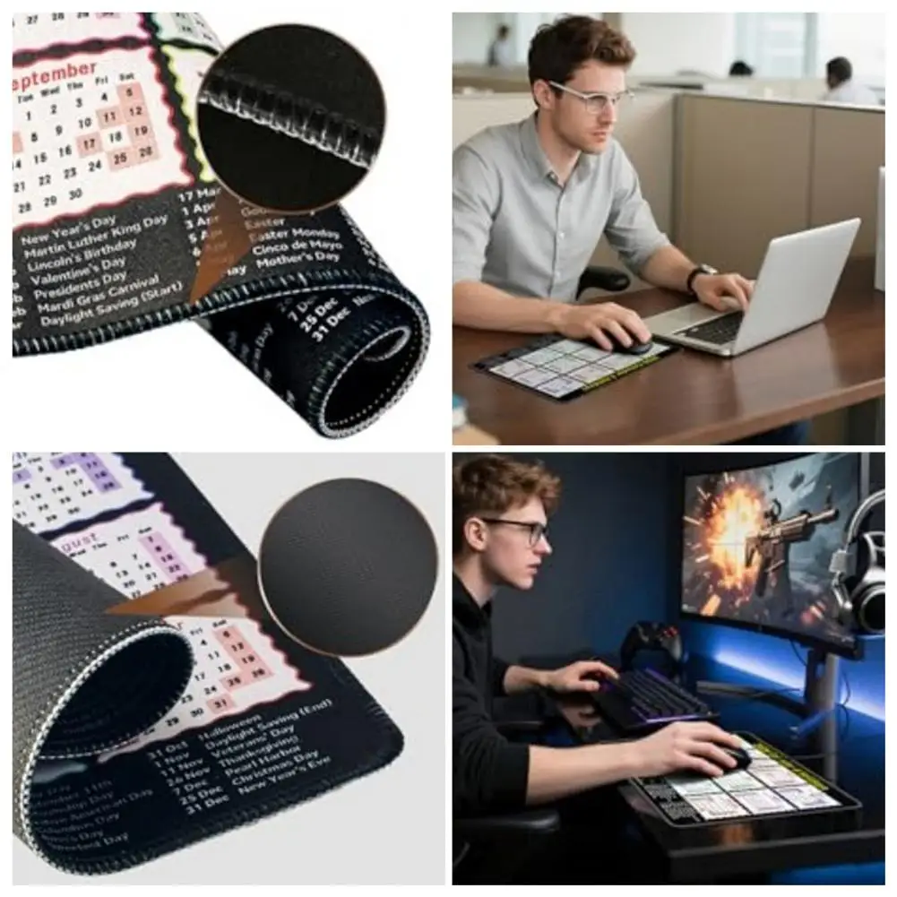 Stain Resistant Pad 2026 Calendar Pad Waterproof Gaming Desk Mat Non-slip Rubber Base Laptop Pad for Home Office Computer