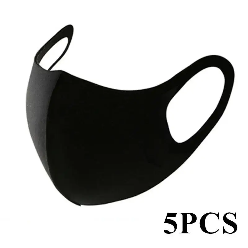 5PC Reusable Ice Silk Face Masks - Dustproof Washable Unisex Adult/Child Outdoor Travel Protection