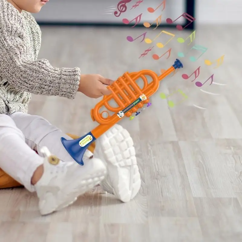 

97BC Child Trumpet Toy with Authentic Sound Simulation Trumpet for Toddler Early Learning Musical Toy for Home Classroom Use