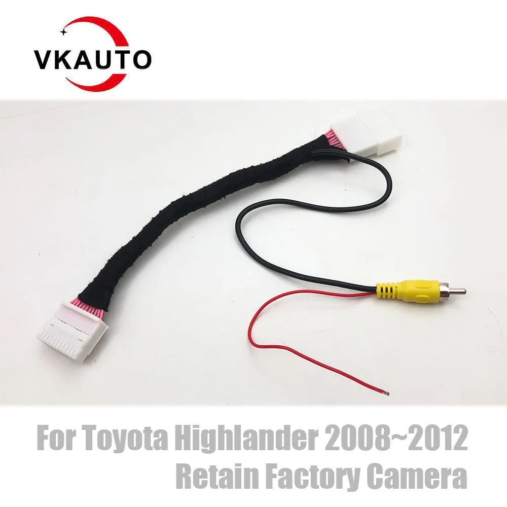 VKAUTO Camera Adapter Cable For Toyota Highlander 2008~2012 Retain Factory Camera work with Android Unit Stereo