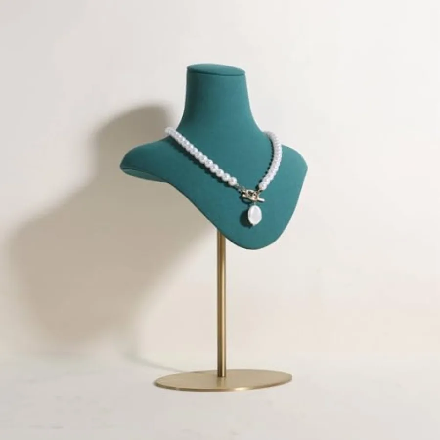 

Necklace holder bust for girls Velvet hanging jewelry organizer Small necklace mannequin Metal necklace display stands for sell