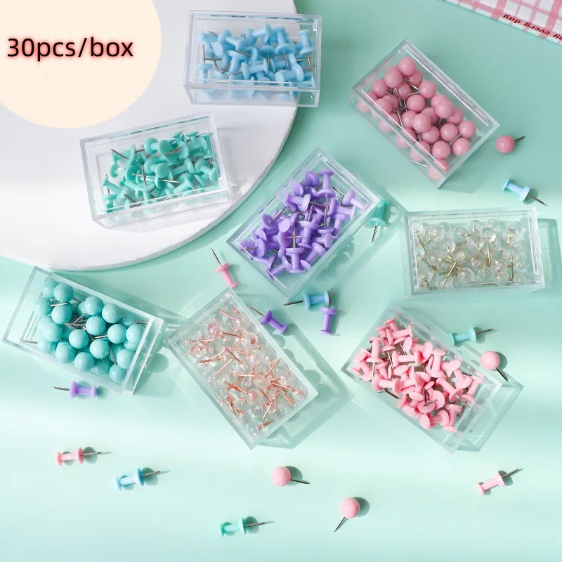 Juego de 30 chinchetas coloridas y creativas, chinchetas DIY para tablero de corcho, suministros de oficina y decoración del hogar (pinzas en T multiusos)