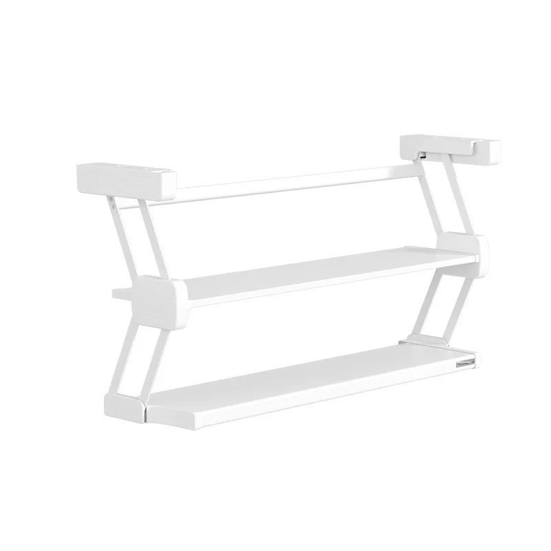 Kitchen vegetable rack, hanging cabinet pull-down folding , stainless steel multi-layer kitchen storage