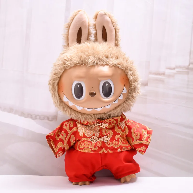 Para Labubu38cm, conjunto de disfraz Tang de Año Nuevo feliz y a la moda, colección de repuesto de ropa de bebé hermosa