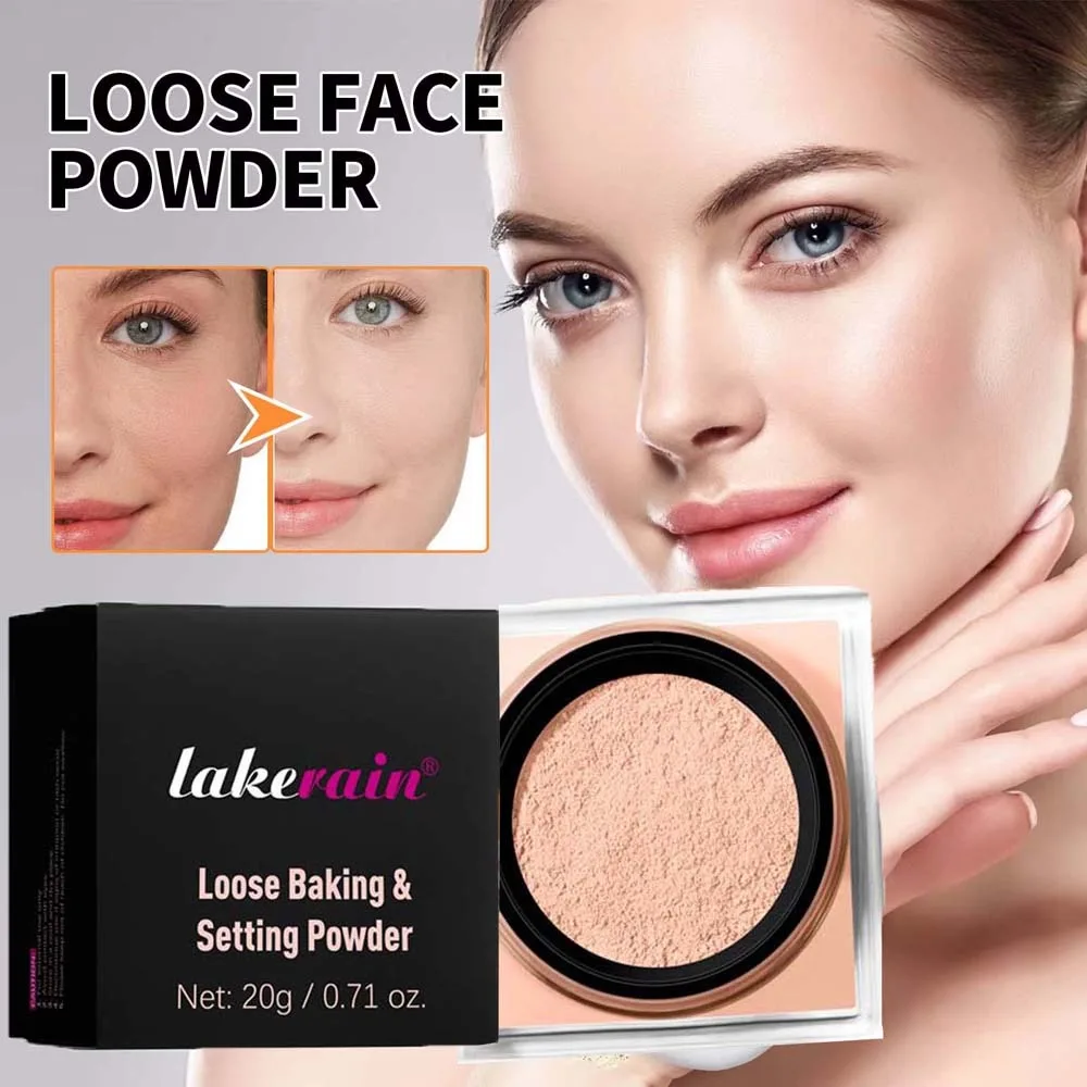 ポータブルロックインメイクアップセッティングパウダー 軽量マットルースパウダー ナチュラルオイルコントロール フェイスルースパウダー ニキビケア
