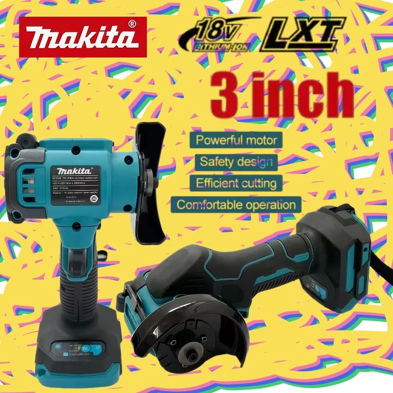 

Аккумуляторная угловая шлифмашина Makita Mini 3 дюйма для 18-вольтовых батарей, электроинструмент для резки, беспроводная электрическая отрезная пила