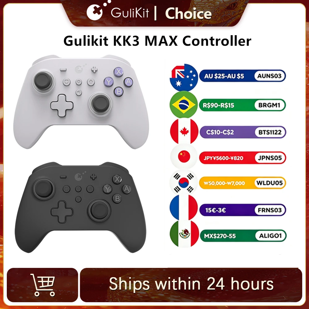 GuliKit-KingKong 3 MAX Gamepad com Joysticks Efeito Hall e Gatilhos, janelas, Nintendo Switch, Android, iOS, NS39