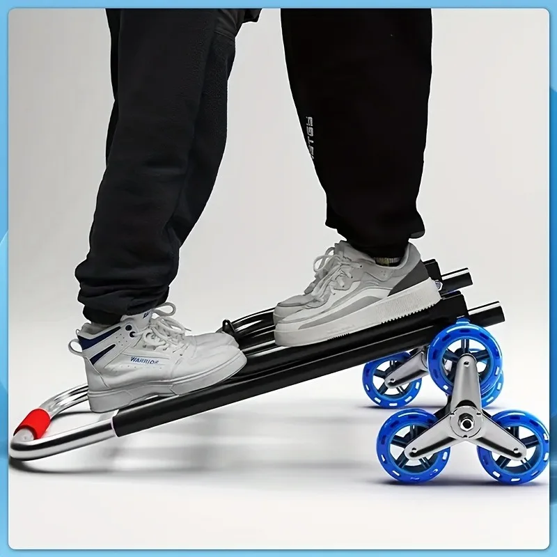 3-Wheel Folding Stair Climbing Cart Heavy Duty Hand Trolley with All-Terrain Wheels Ideal for Warehouse Moving & Industrial Use