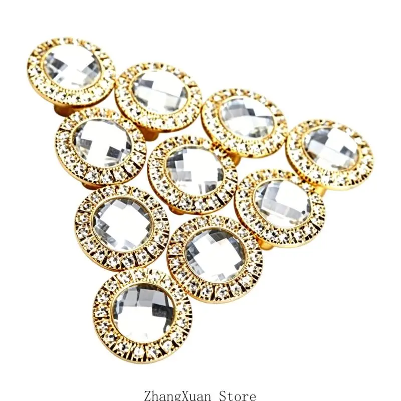 10 Stück Crystal Brilliant Knöpfe 30 mm Gold/Silber Schrankgriffe für den Heimgebrauch 3XUF – Detail 7