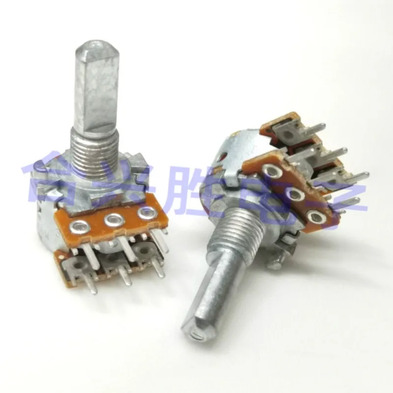 1 Piece RK163 Fever Grade Power Amplifier Audio Volume Potentiometer Double A50K D Shaft Handle Length 20MM