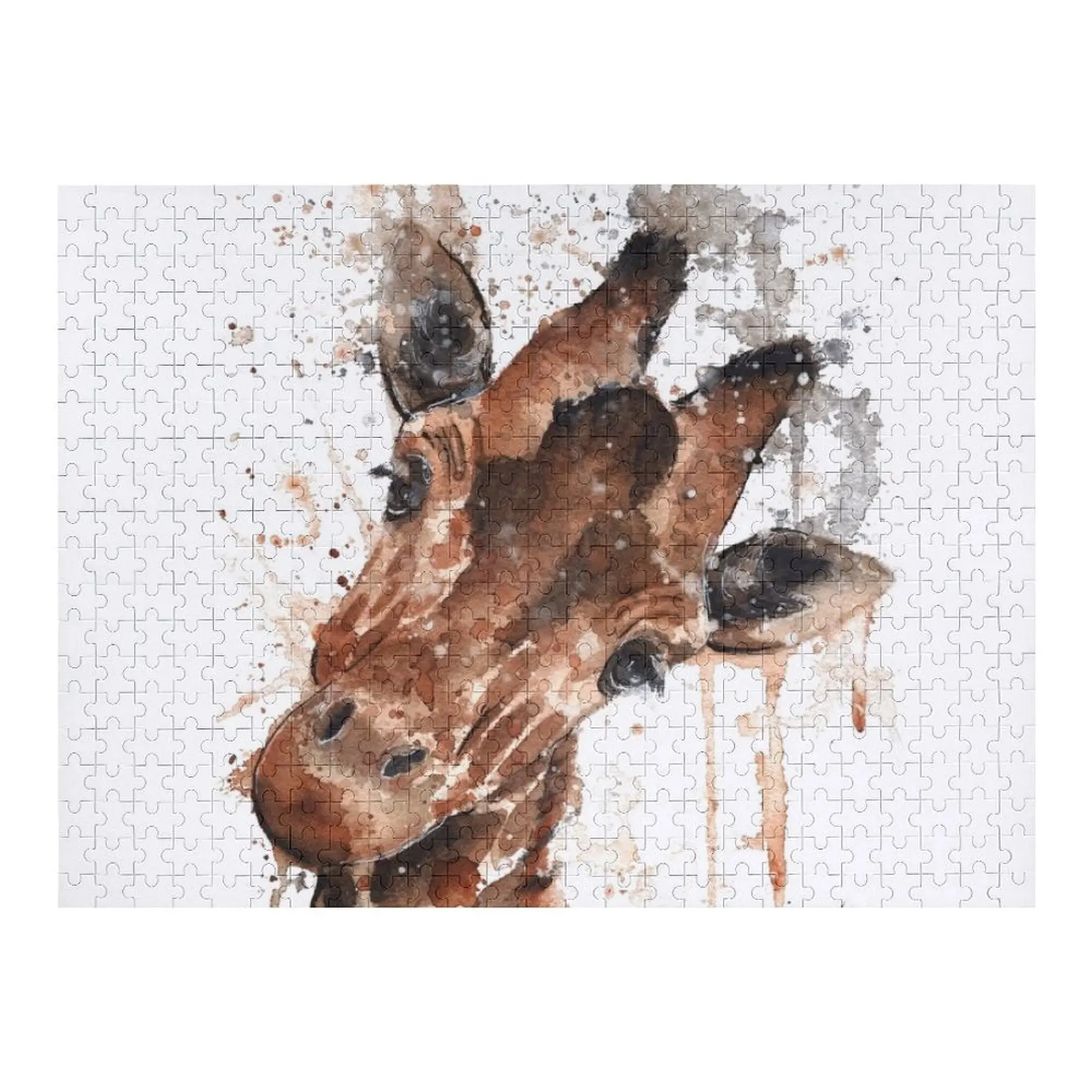 

Giraffe- Watercolor Wildlife Jigsaw Puzzle Custom Name Child Toy Picture With Photo Custom Gifts Puzzle