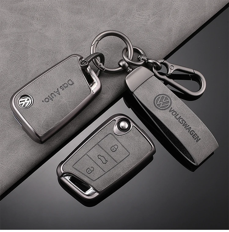 TPU Leather Car Remote Key Case Fob Cover Holder Shell For VW Volkswagen Golf 7 MK7 Tiguan MK2 T-roc T-cross Auto Accessories