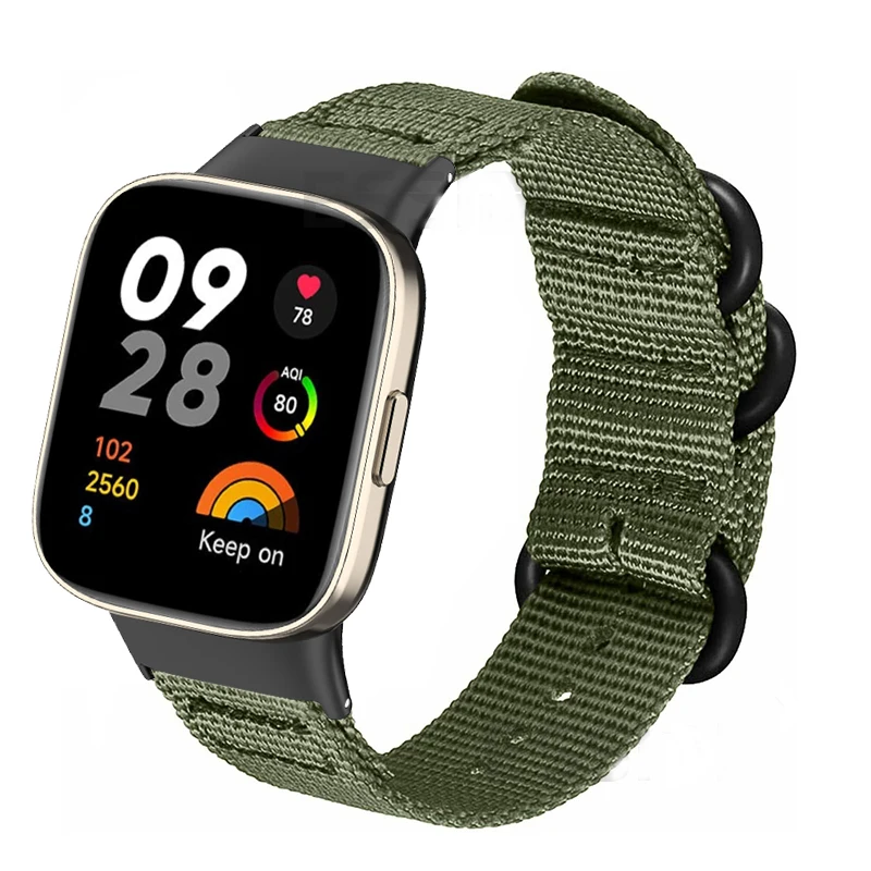 Bracelet en nylon Nato pour Xiaomi Redmi Watch 3, 2 Lite, MI Watch Lite, Sports, Femmes, Hommes, Dragonne, Boucle pour Mi Watch 3 Lite