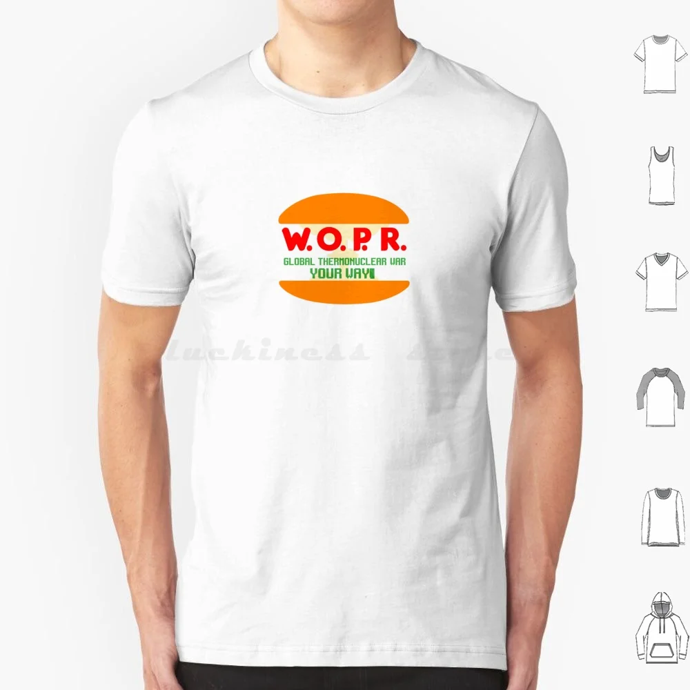 Wopr War Games T Shirt Cotton Men Women DIY Print Wopr W O P R Wopper Whopper Burger King Burger War Games Global Thermonuclear