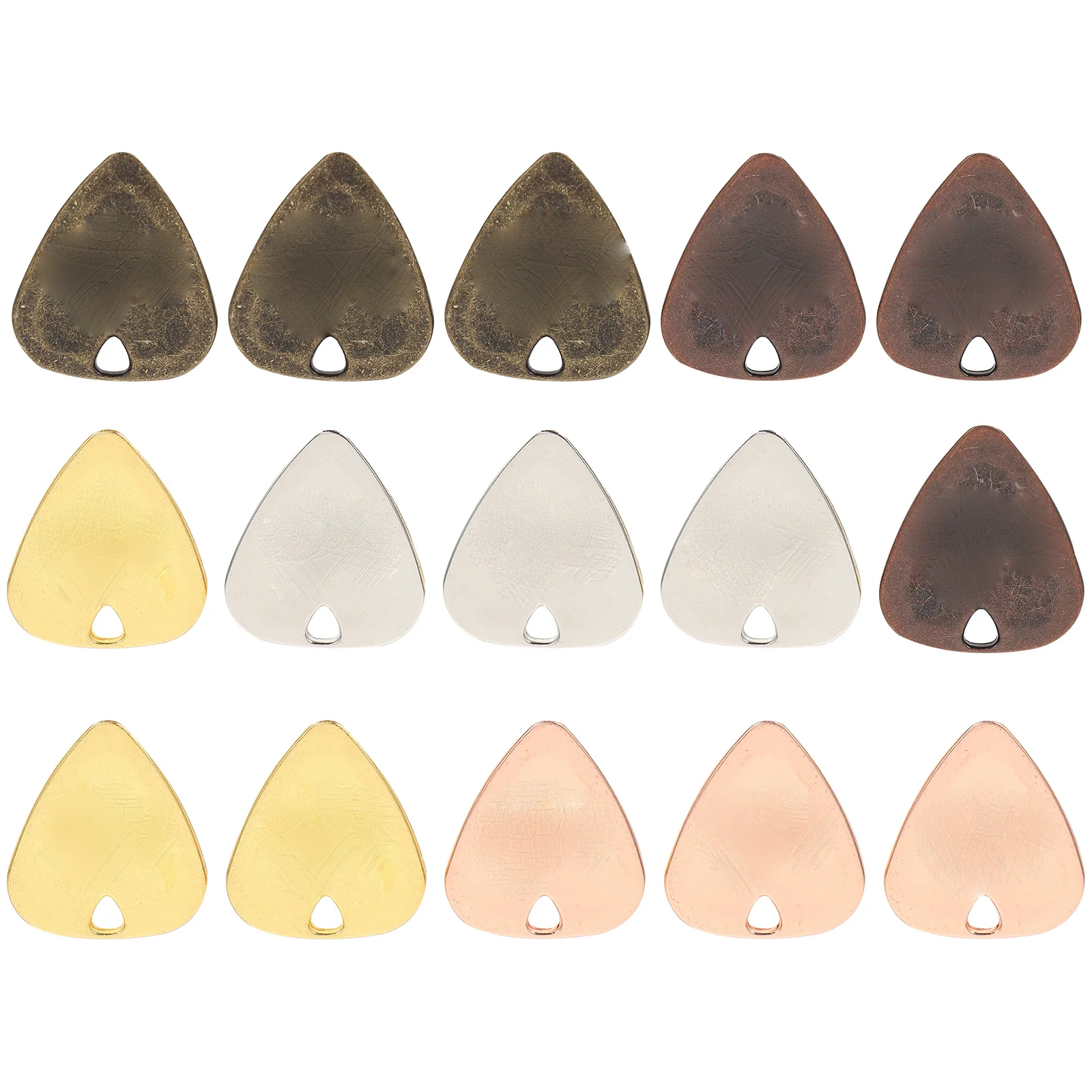 

15 pcs Alloy Guitar Picks Brightly Colored Durable Lightweight Easy Grip For Electric Bass Stringed Instruments Portable Music