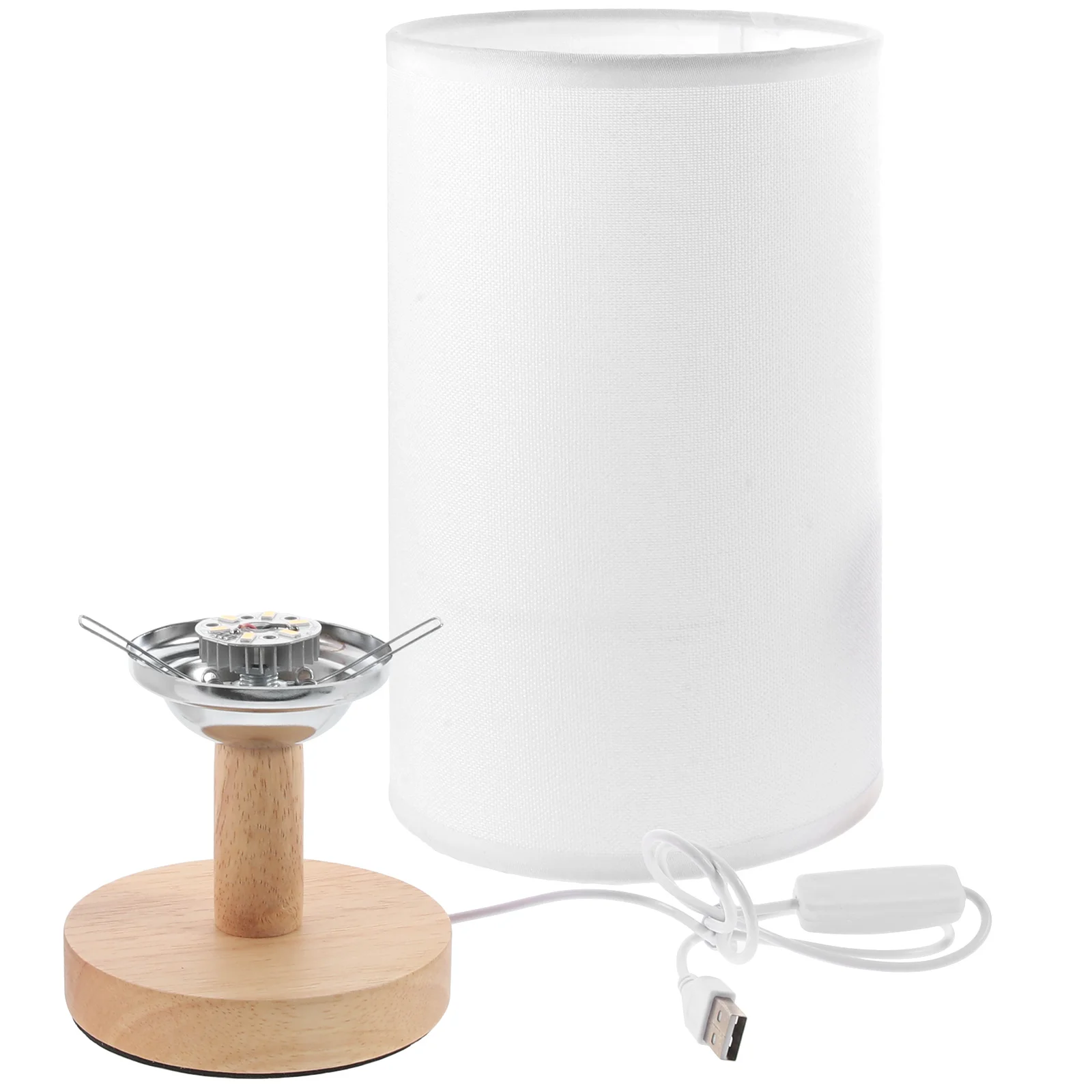 

USB Table Lamp Modern Cloth Wood Bedside Night Light Small Table Lamp for Bedroom Desk Lighting Lamps for Bedrooms