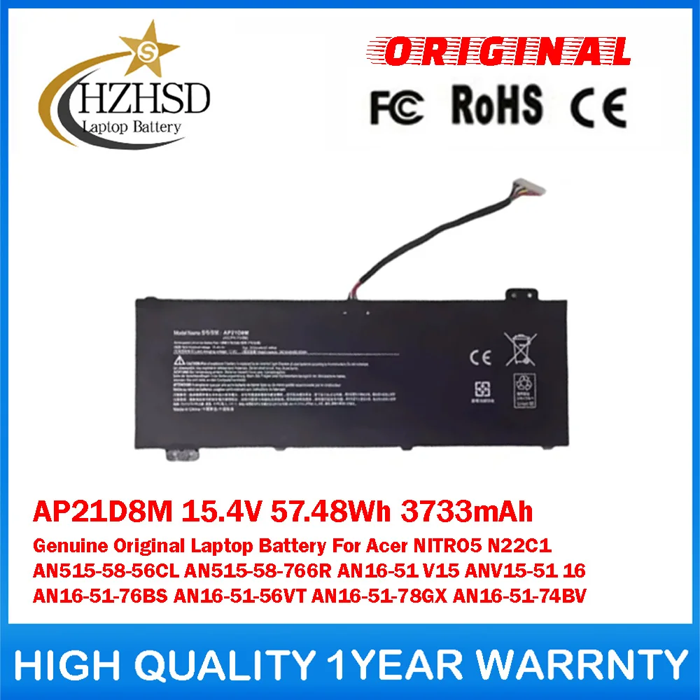 AP21D8M 15.4V 57.48Wh 3733mAh Genuine Original Laptop Battery For Acer NITRO5 N22C1 AN515-58-56CL AN515-58-766R AN16-51 ANV15-51