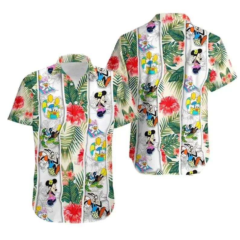 

Disney Mickey and Minnie Mouse Hawaiian Shirt Disney's Magic Land Hawaiian Shirt Fashion Beach Button Down Shirt Men Women shirt