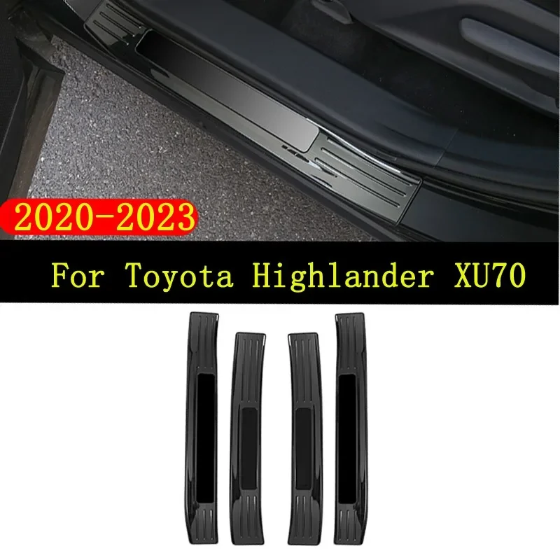 

Stainless Steel Outer Door Sill Scuff Plate Guard Sills Protector Trim For Toyota Highlander XU70 2023 2022 2021 Accessories