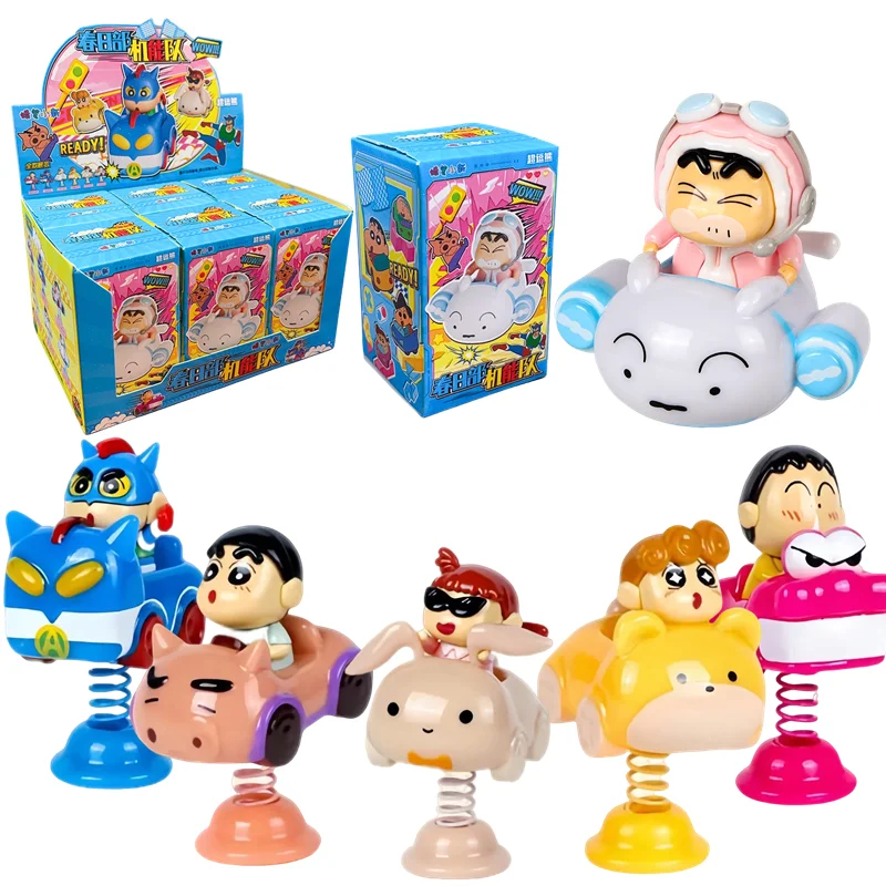 6 piezas de crayón Shin-Chan ‌ Nauara Shinnosuke Kasukabe ‌ ‌ Modelo de figura de acción, caja ciega, juguetes, muñeca de Anime Kawaii, adornos de escritorio, regalos