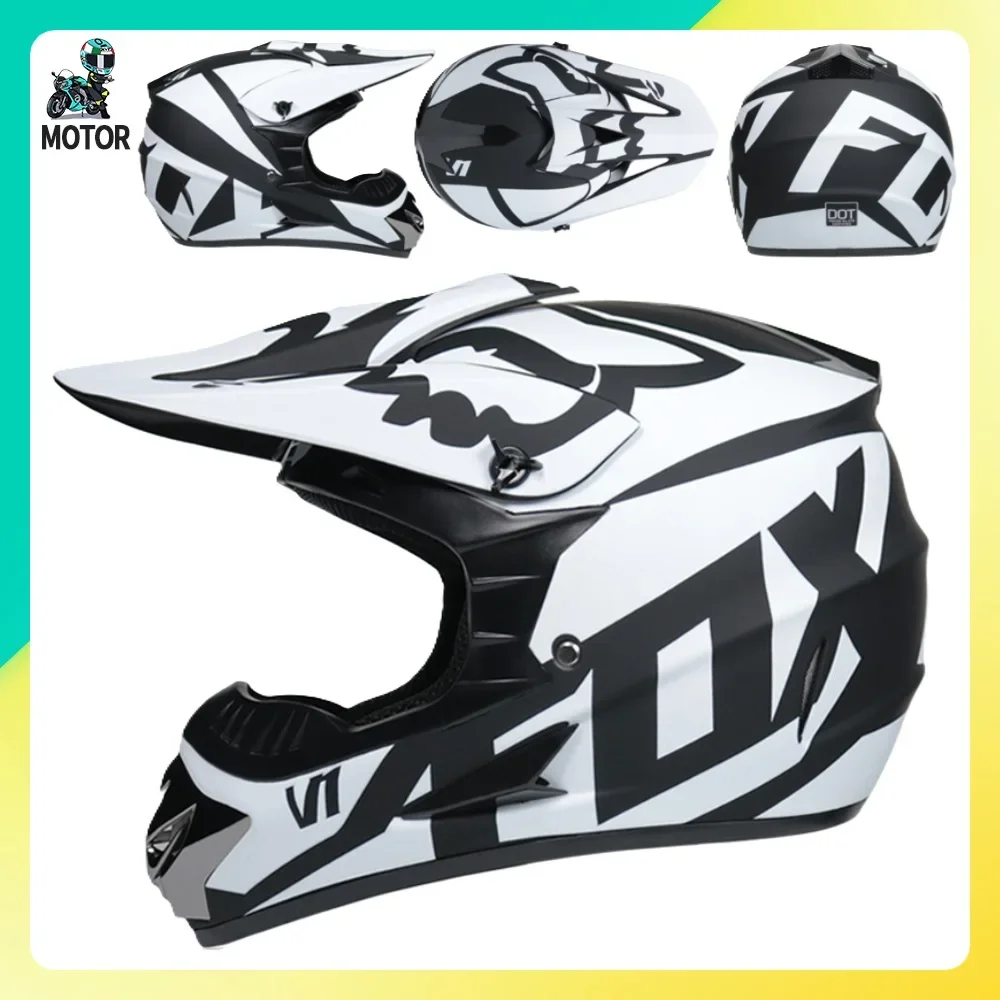 Kask motocyklowy dla dzieci dziecko pełny rower motocrossowy Casco Moto gogle terenowe rękawiczki ochrona przed upadkiem kask dziecięcy