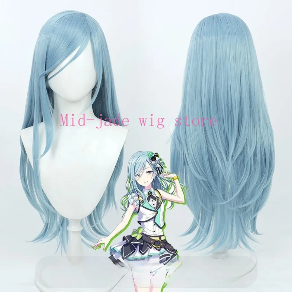 Shizuku Hinomori Cosplay Wig Sea Blue Realistic Scalp Hair for Valentine Music Event and Photo Shoot