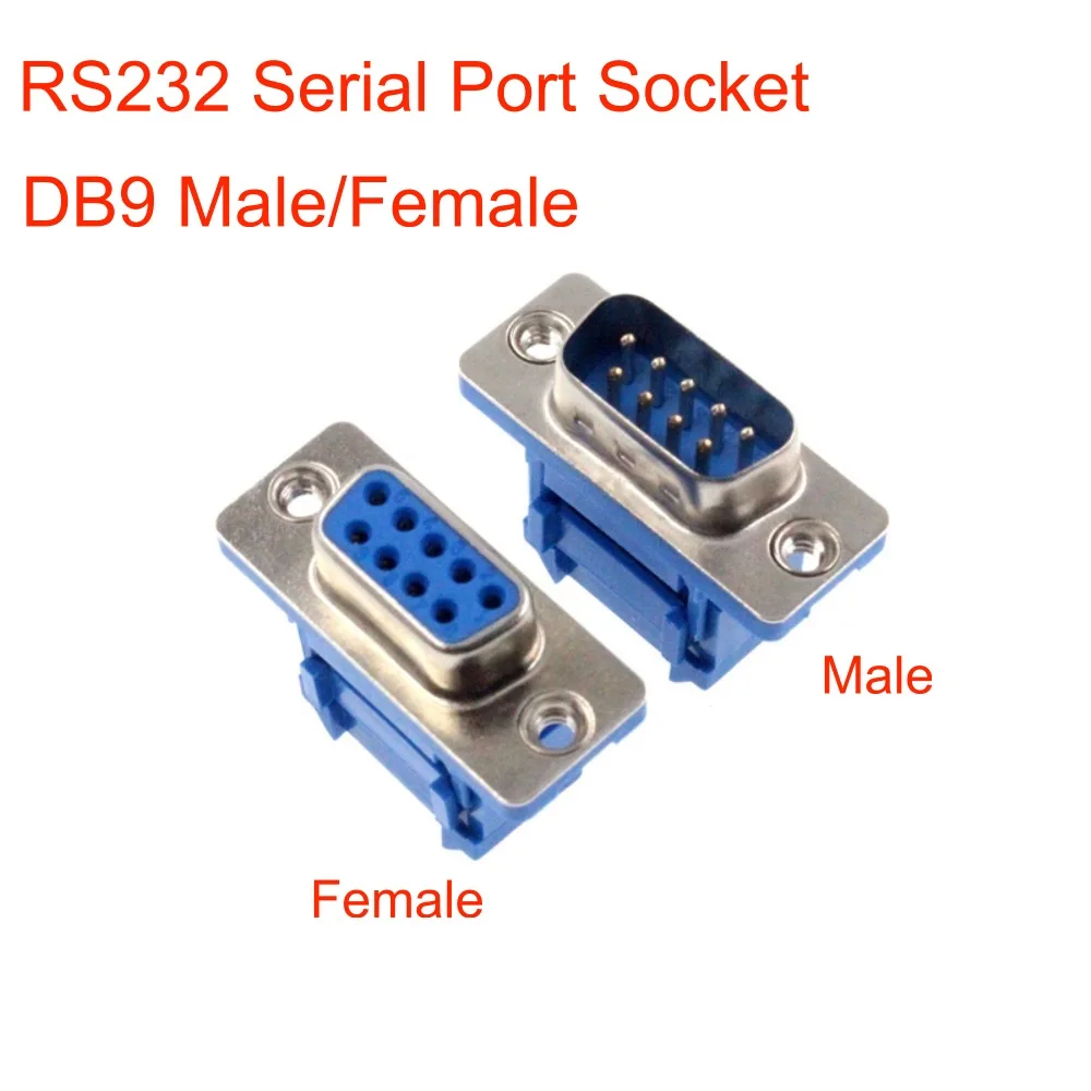 RS232 Serial Port Socket DB9 Male and Female Head Welding Free Crimping Type