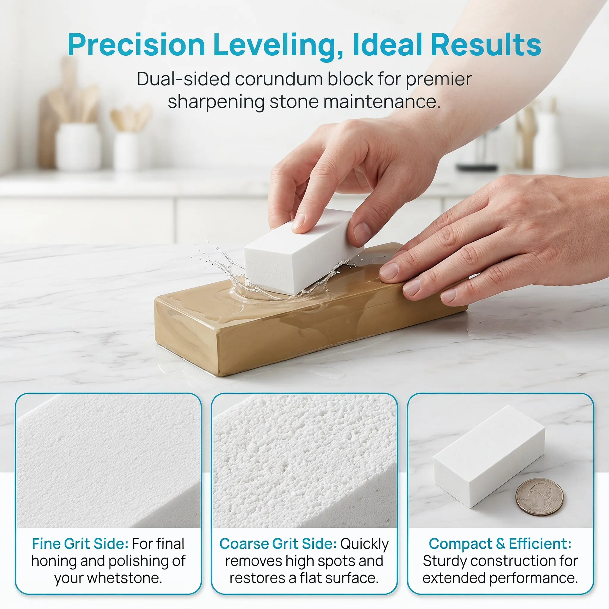 Stone Flattening Block for Repair Repairing Sharpening Double Sided White Corundum Whetstone