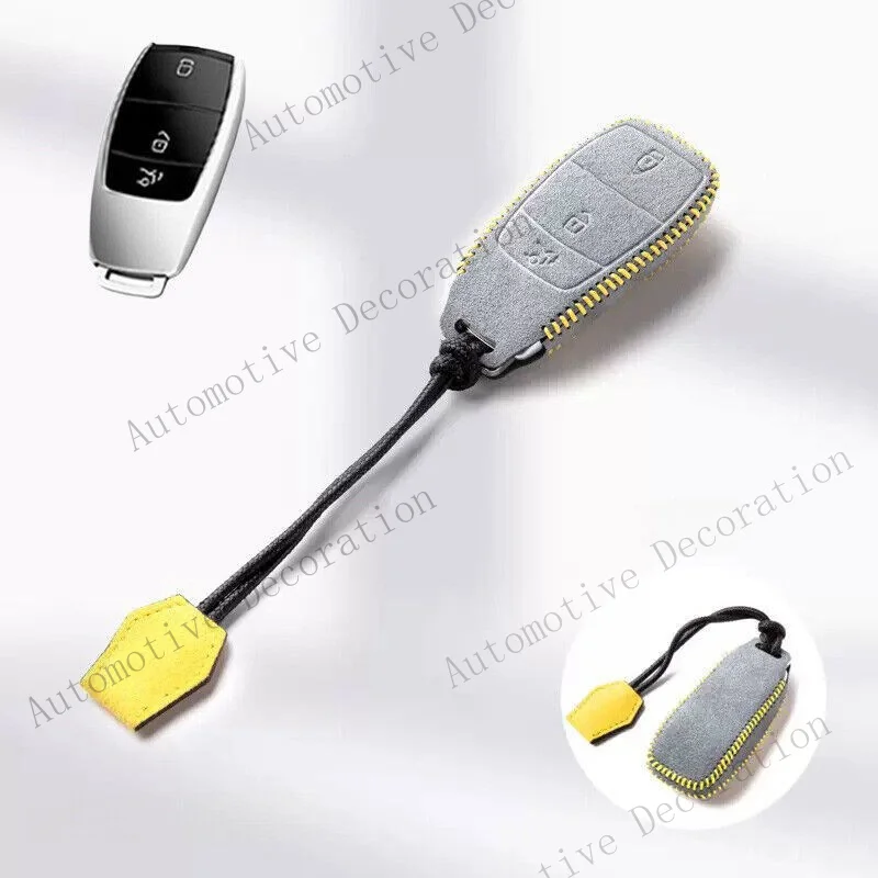 Z+ Suede Leather Car Key Fob Case Cover For Mercedes Benz GLA GLB GLC A B C E S G