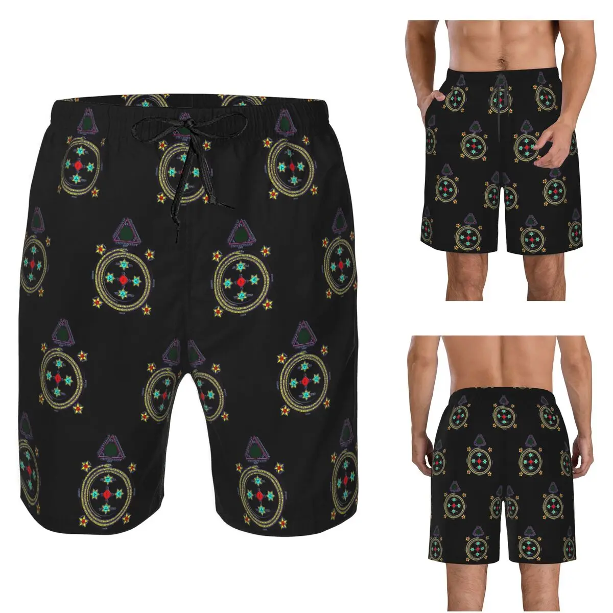 Solomon Circle Goetia Trunks Beach Board Shorts Casual Quick Dry Swim Summer Men Pants
