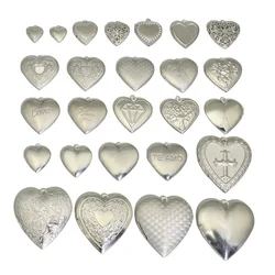 BoYuTe (20 Pieces/Lot) 316 Stainless Steel Heart Shaped Locket Pendant Can Open Photo Locket Diy Jewelry Accessories