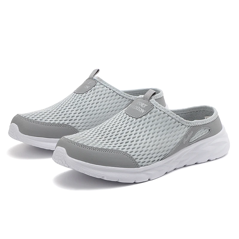 

Summer Half Shoes For Men Slip-on Casual Shoes Lightweight Breathable Mesh Shoes Man Comfy Non-slip Men's Slippers Big Size 47