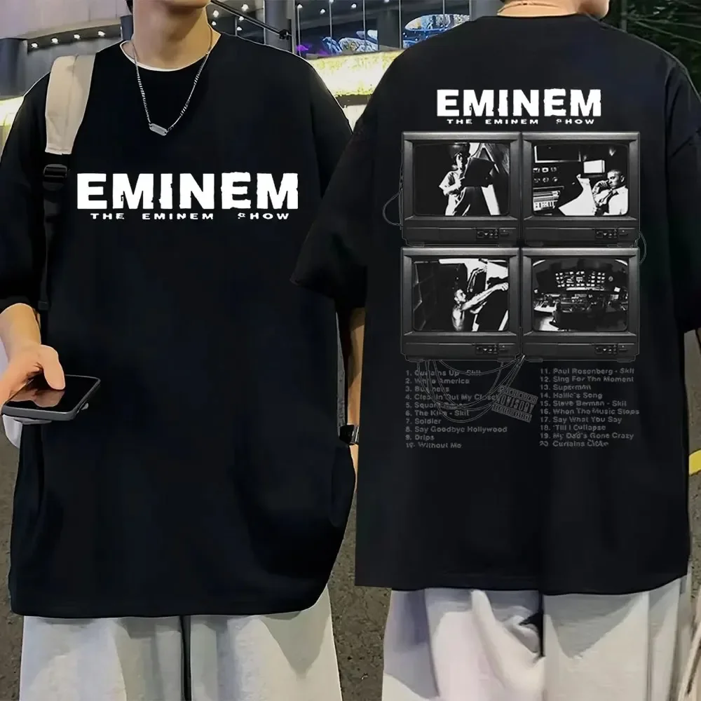 Rapper Eminem Music Album T Shirt WurId Tour Gift for Fan T-shirt Men Women Cotton Short Sleeve Cotton Tshirt Tee Clothes Tops