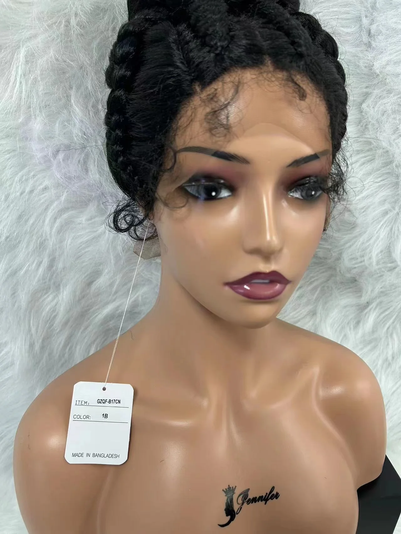 

Synthetic Bun Updo Braided Wigs Knotless Box Lace Front Wig for Women Cornrow Ponytail Lace Braiding Hair Wig with Baby Hair