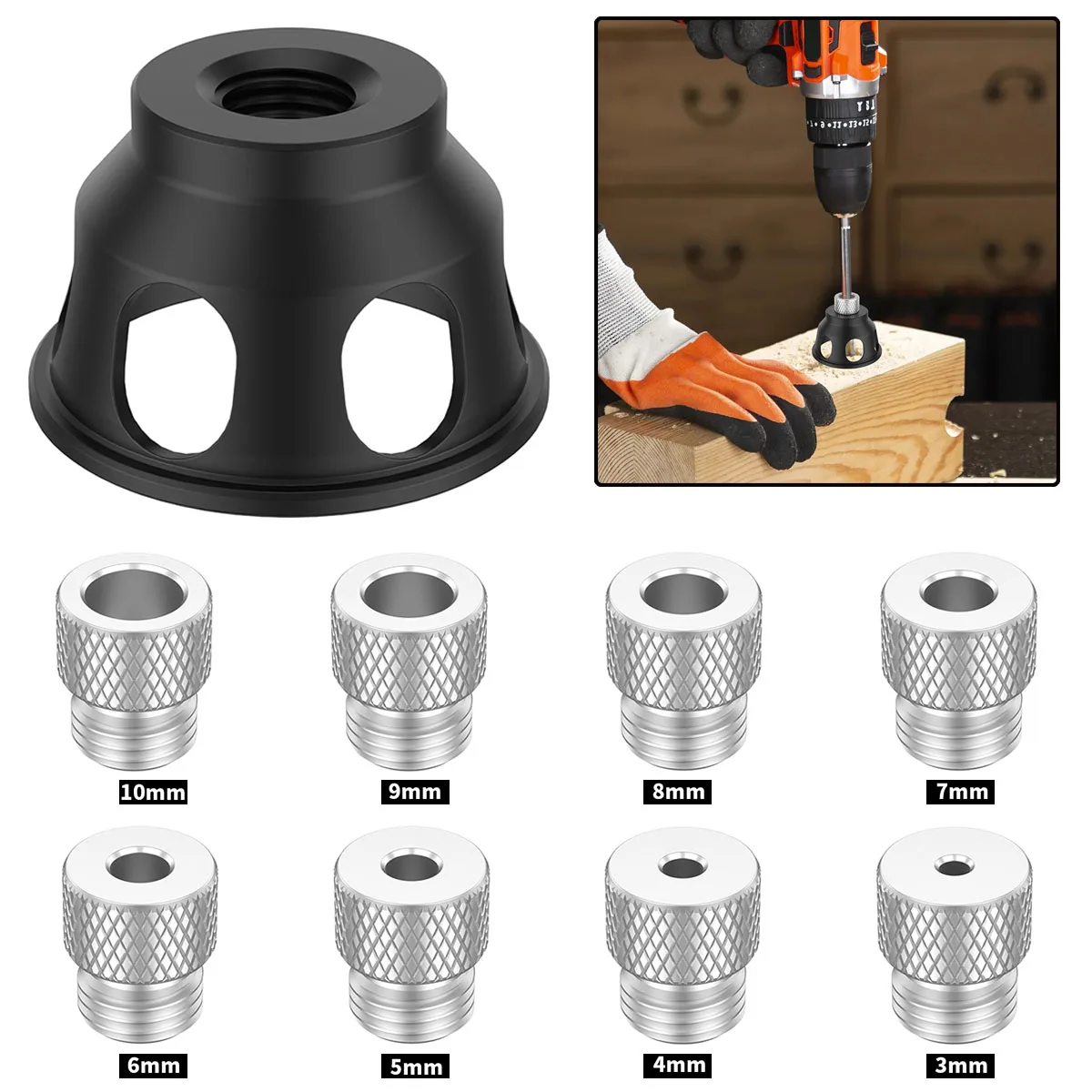 

90degree Hole Puncher Locator for 3-10mm Drill Vertical Drill Guide Fixtures Pocket Hole Jig Woodworking drilling Assistive tool