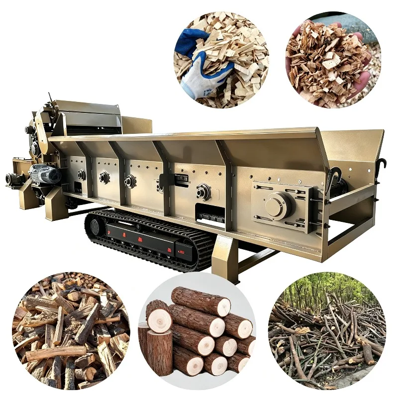 Nail-Tolerant Wood Shredder for Pallets/C&D Commercial Integrated Grinder Hammer Mill 6-10T/H Hydraulic Feeding Sawdust Crusher
