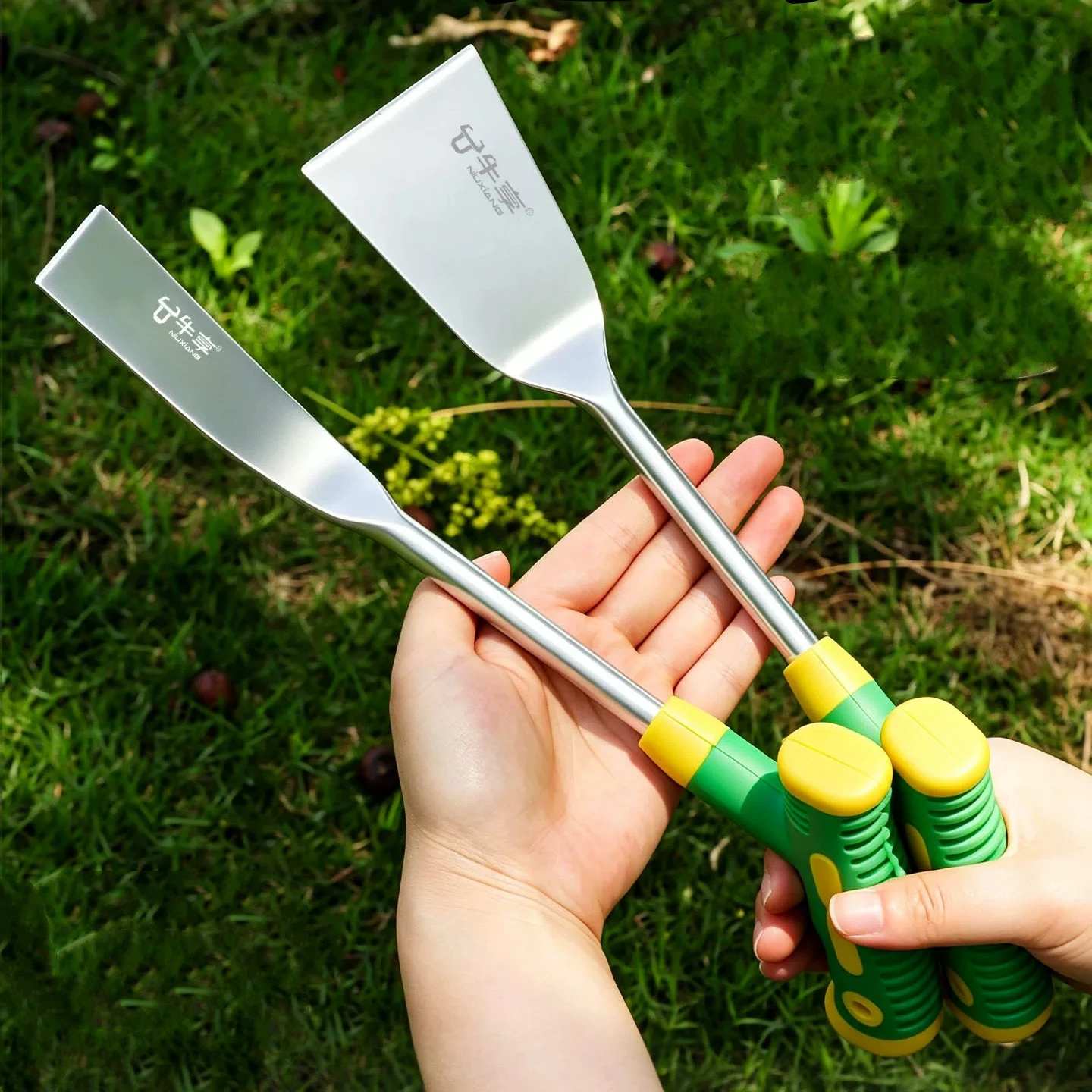 T Shaped Spade Stainless Steel Weeding Tool Garden Trowel Lightweight Hand Tool For Pot Transplanting For Edging Moving Loose