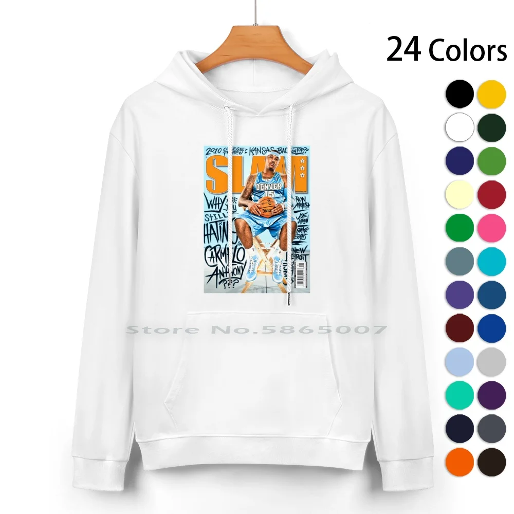 Carmelo Anthony Slam Magazine Cover Pure Cotton Hoodie Sweater 24 Colors Carmelo Anthony Slam Magazine Cover 100% Cotton Hooded