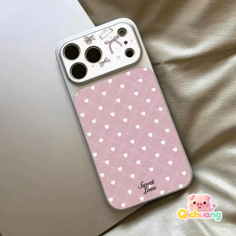 Чехол с мультяшным бантом и сердечком для Realme 11 9 Pro Plus 9i 8 8S 7 7i 6i 5 5s 5i 5G 4G, элегантный мягкий чехол из искусственной кожи.