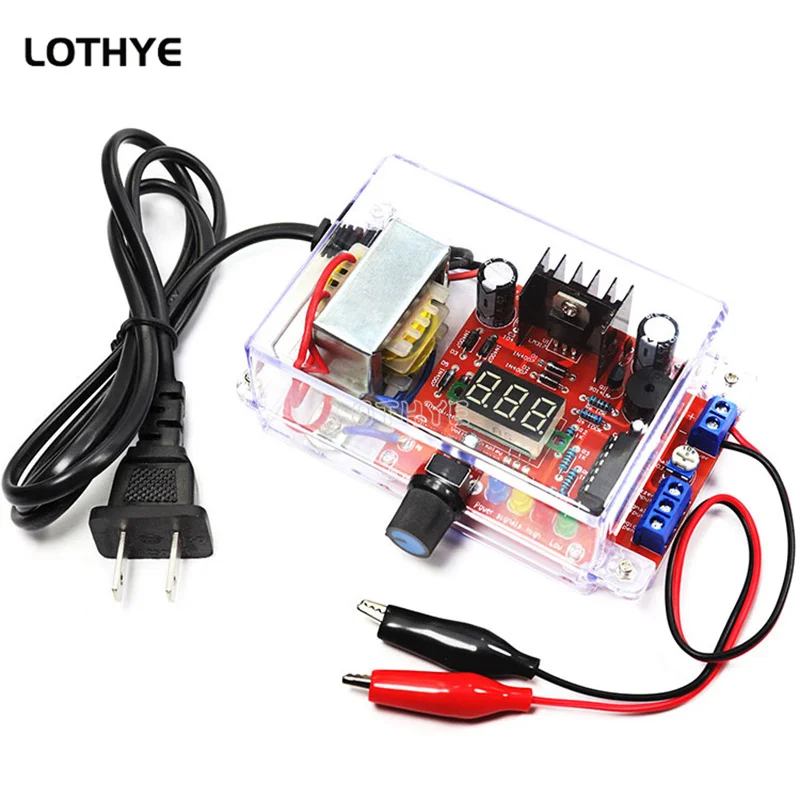 LM317 Adjustable Voltage Regulated Kit Electronic DIY DC Step-down Power Supply Making Parts With Case Soldering Assembly 220V