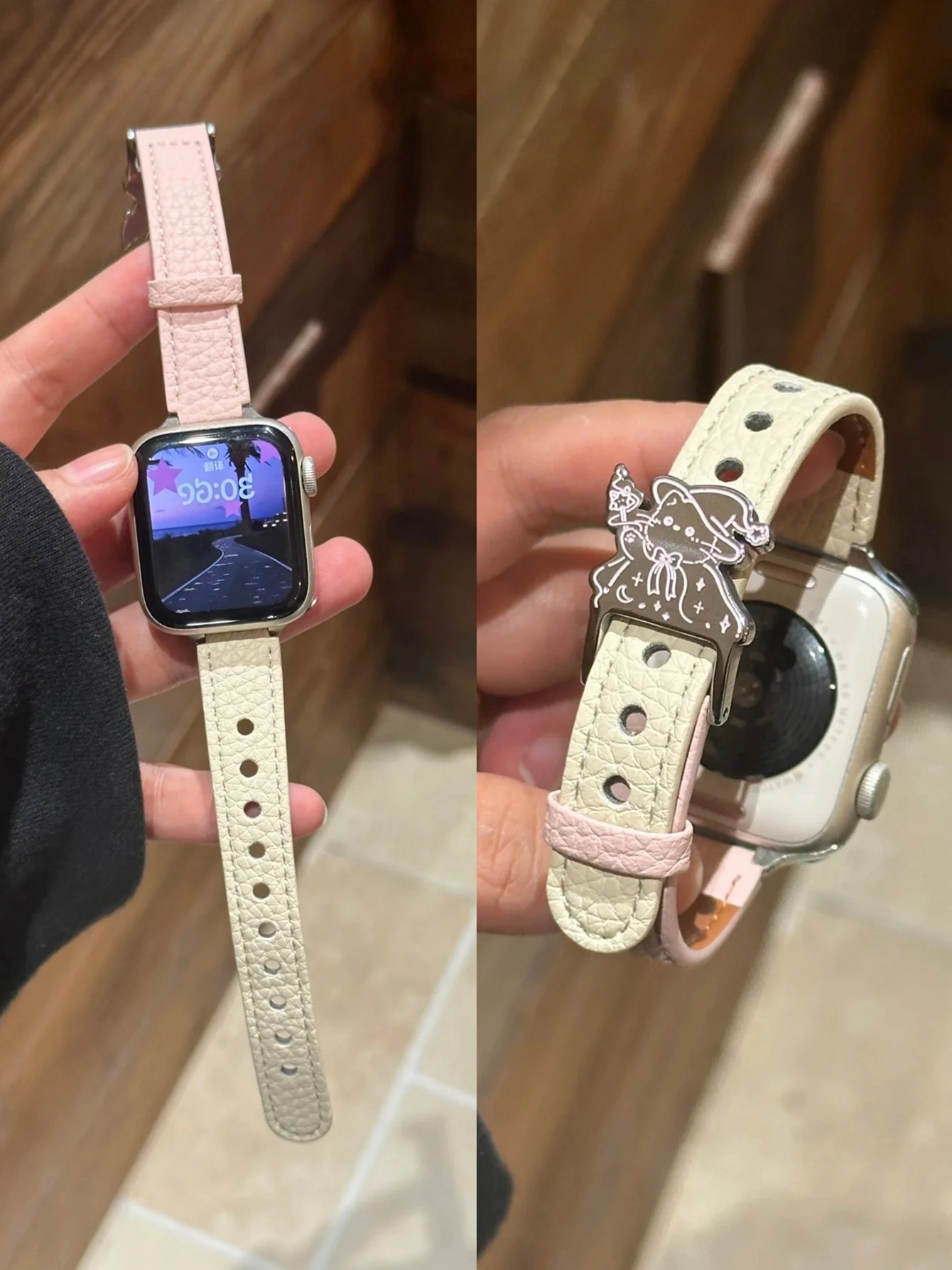 حلقة جلدية مضحكة لساعة أبل للنساء 11/10/9/8/7/6/5/4 38 مللي متر 40 مللي متر 41 مللي متر 42 مللي متر 44 مللي متر 45 مللي متر 46 مللي متر 49 مللي متر حزام