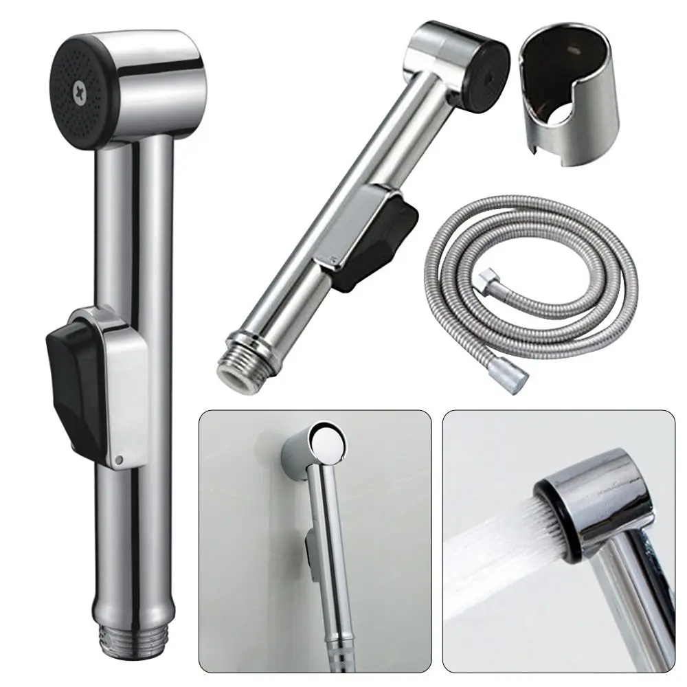 

Durable Stainless Steel Shower Head Muslim Shattaf Sprayer Kit Toilet Douche Bidet Hygienic Handheld Hose Spray Bathroom Hose