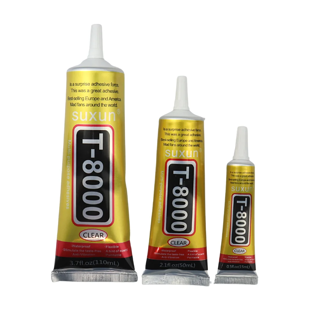 SUXUN T8000 15ML / 50ML/ 110ML Phone Repair Adhesive Clear Contact Glue for Glass Plastic Universal DIY Projects