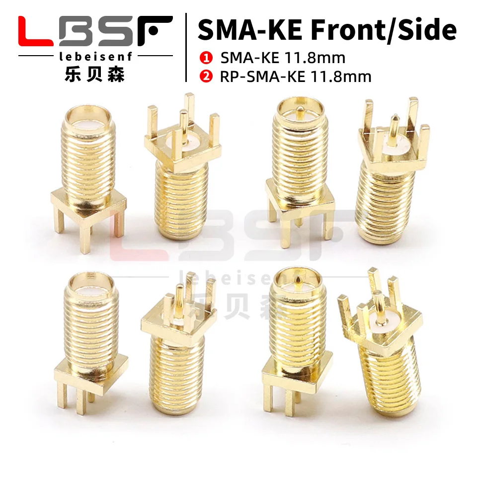 RP-SMA długość żeńska 16.5mm adapter wtyczki typu jack krawędź lutownicza PCB proste mocowanie kątowe RF złącze miedziane gniazdo wtykowe