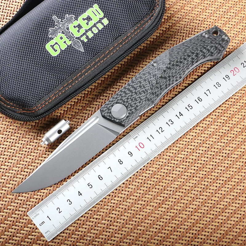 Green Thorn Outdoor Folding Knife PERO Carbon Fiber 3D Handle VG10 Blade Camping Fishing Portable Fruit Home EDC Tool