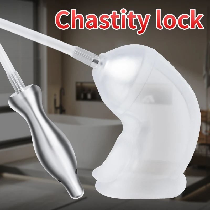 Penis Sleeve Metal Anal Butt Plug Silicone Penis Lock Chastity Cock Cage Device Sex Toy For Men Gay Scrotum Glans Stimulate BDSM