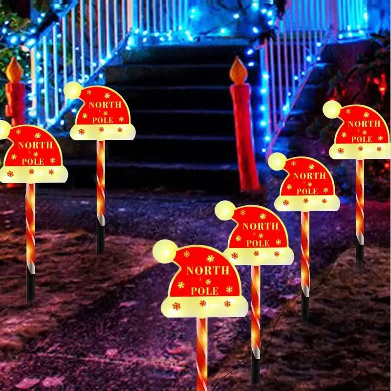 Decorative Solar Stake Lights Christmas Decor Auto On/Off Solar Yard Stake Lights Waterproof Pathway Stake Lights For Pathway