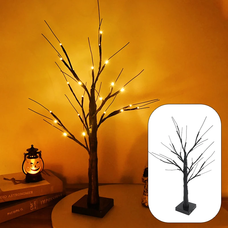 

60cm Birch Tree Black Led Light DIY Landscape Night Lamp Table Lights Halloween Christmas Party Bedroom Home Decor Fairy Lights