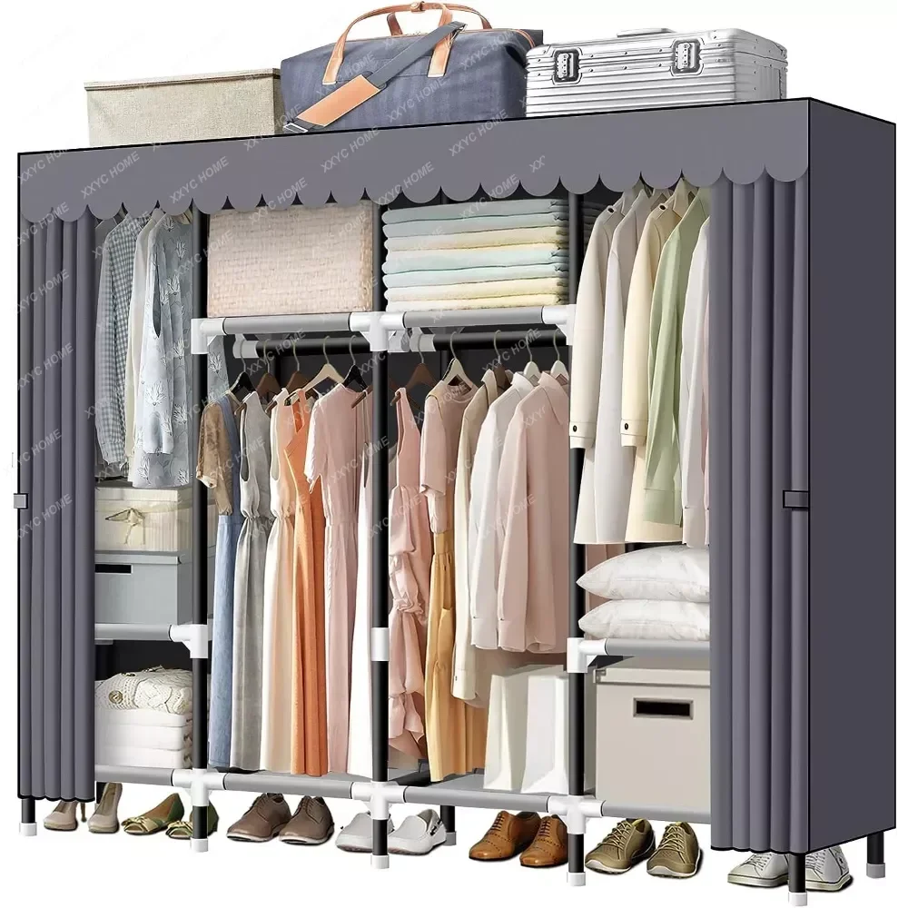 

LOKEME Portable Closet,67Inch Wardrobe Closet for Hanging Clothes with4Hanging Rods,25mm Steel Tube Clothes Storage Organizer
