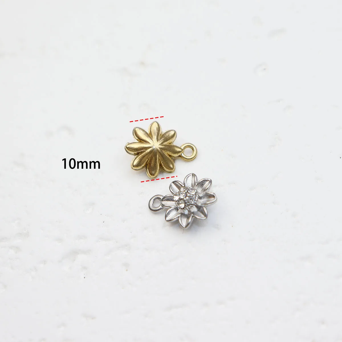 5pcs Stainless Steel Flower Fashion Jewelry Accessory Charms Pendant DIY Handcraft Vacuum Plated Waterproof Antiallergic